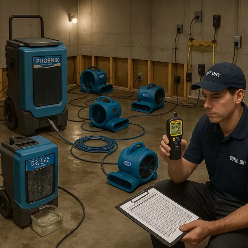 Structural Drying and Dehumidification process in Plain City, OH